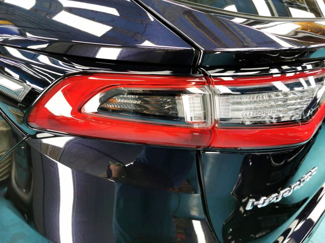 Rear quarter of the Toyota Harrier, glossy and protected.