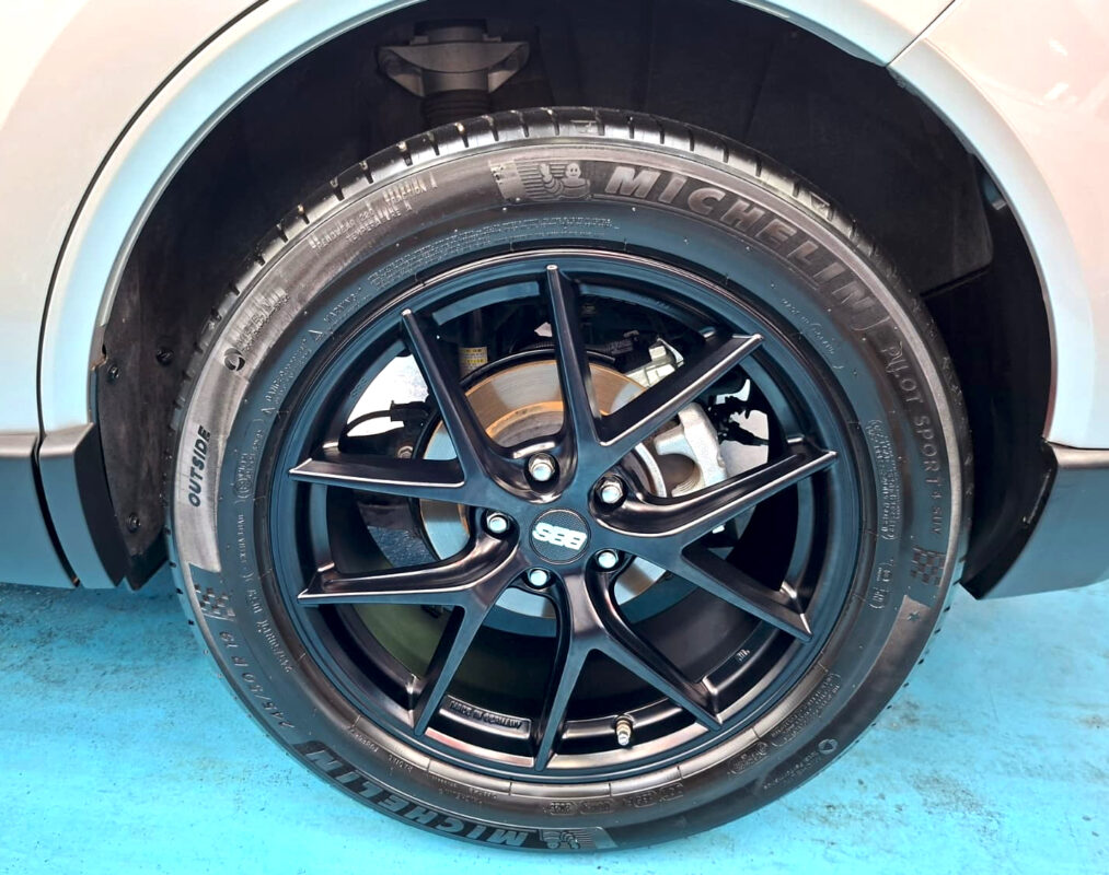 The Toyota Harrier with its fresh, coated finish.
