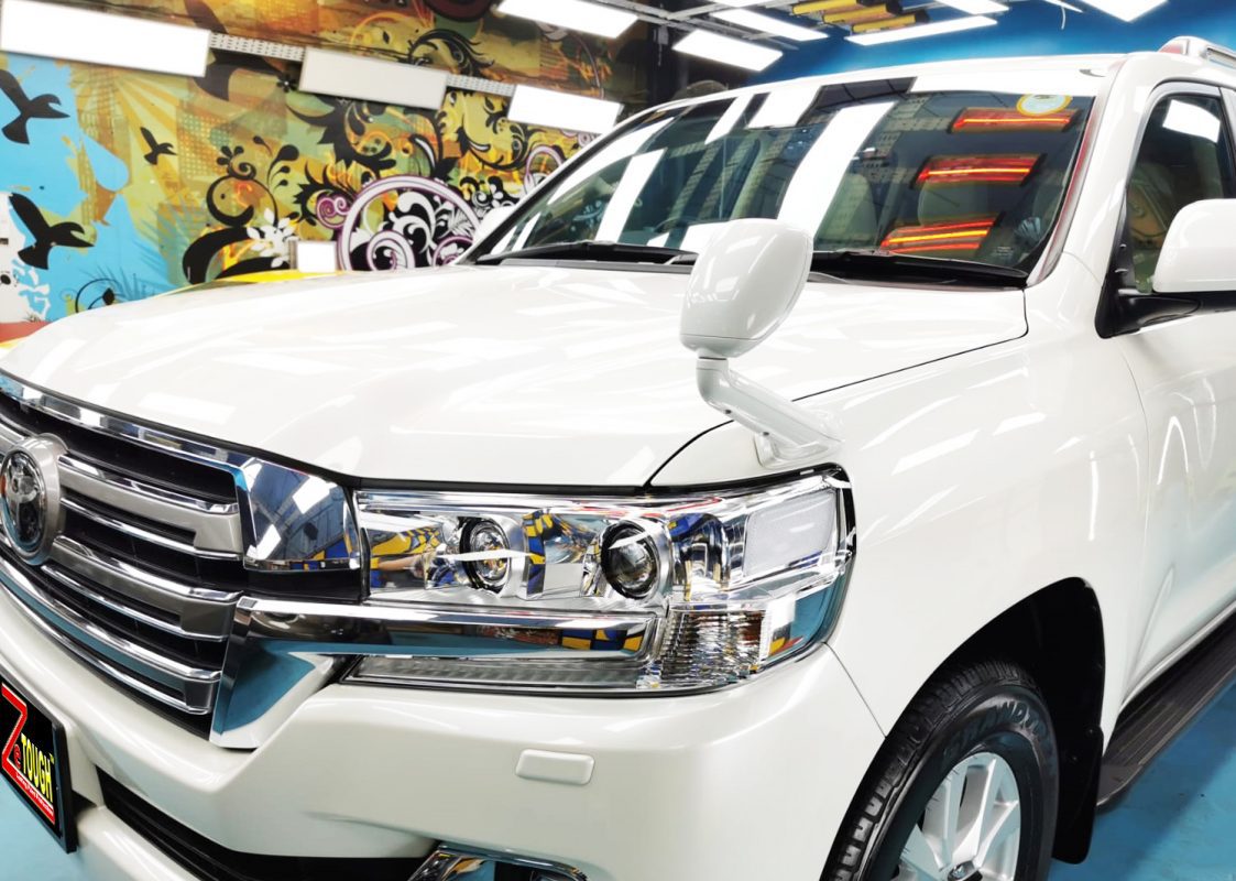 The Toyota Land Cruiser from a side angle after the titanium coating.