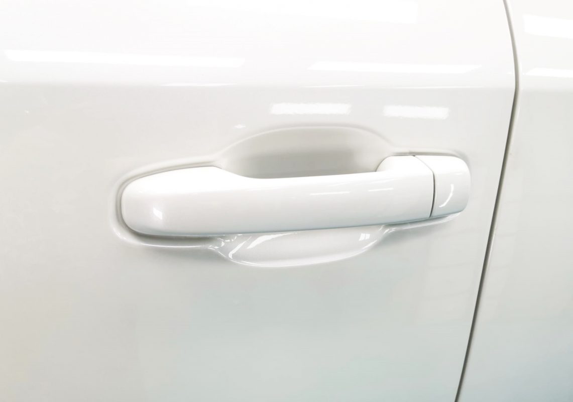 Front three-quarter view of the Toyota Land Cruiser after coating.