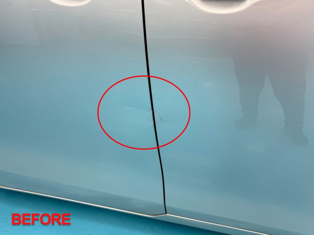 Another angle of the finished Toyota Noah, paintwork deep and even.
