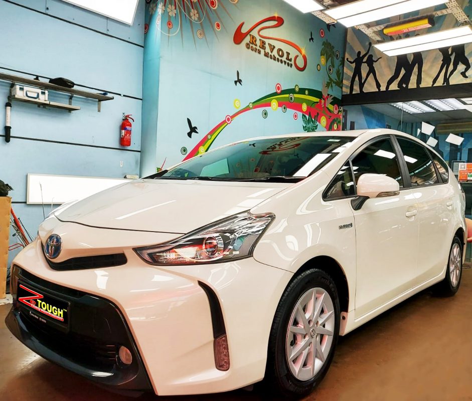 Toyota Prius Plus, sealed with ZeTough Titanium at Revol Carz.