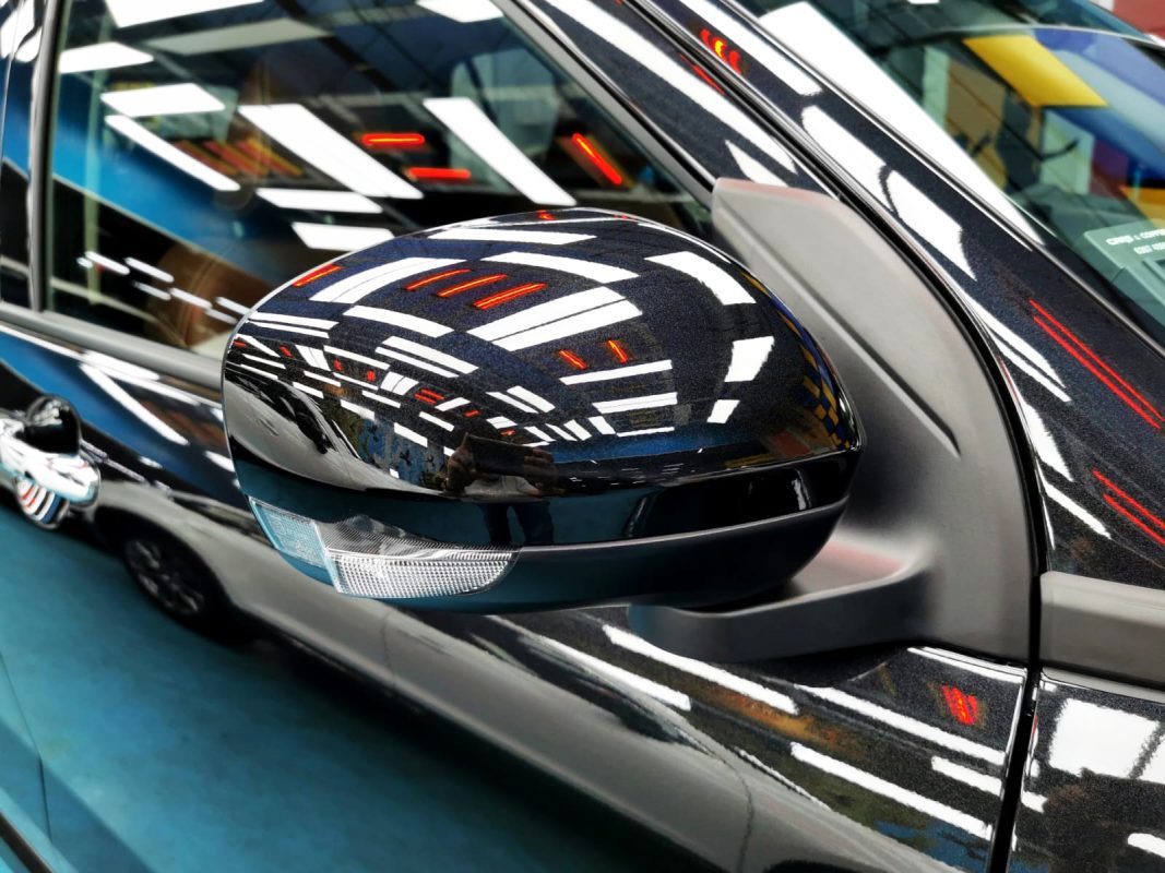 Side panel of the Toyota Raize with the titanium finish locked in.