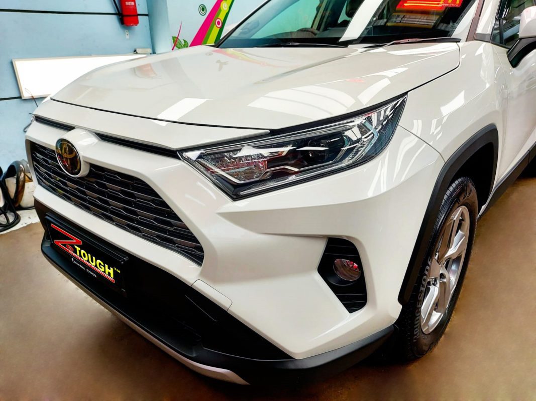 The Toyota RAV4 from a side angle after the titanium coating.