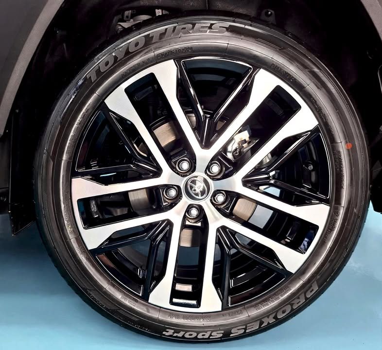 Two-tone multi-spoke alloy wheel on the RAV4.
