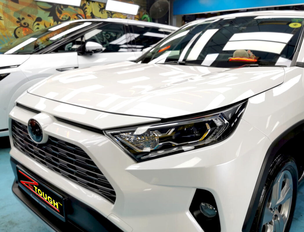 The Toyota RAV4 from a side angle after the titanium coating.