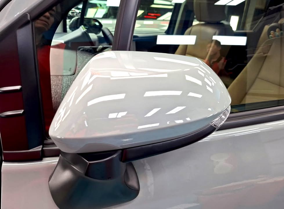 Grey wing mirror on the Sienta.