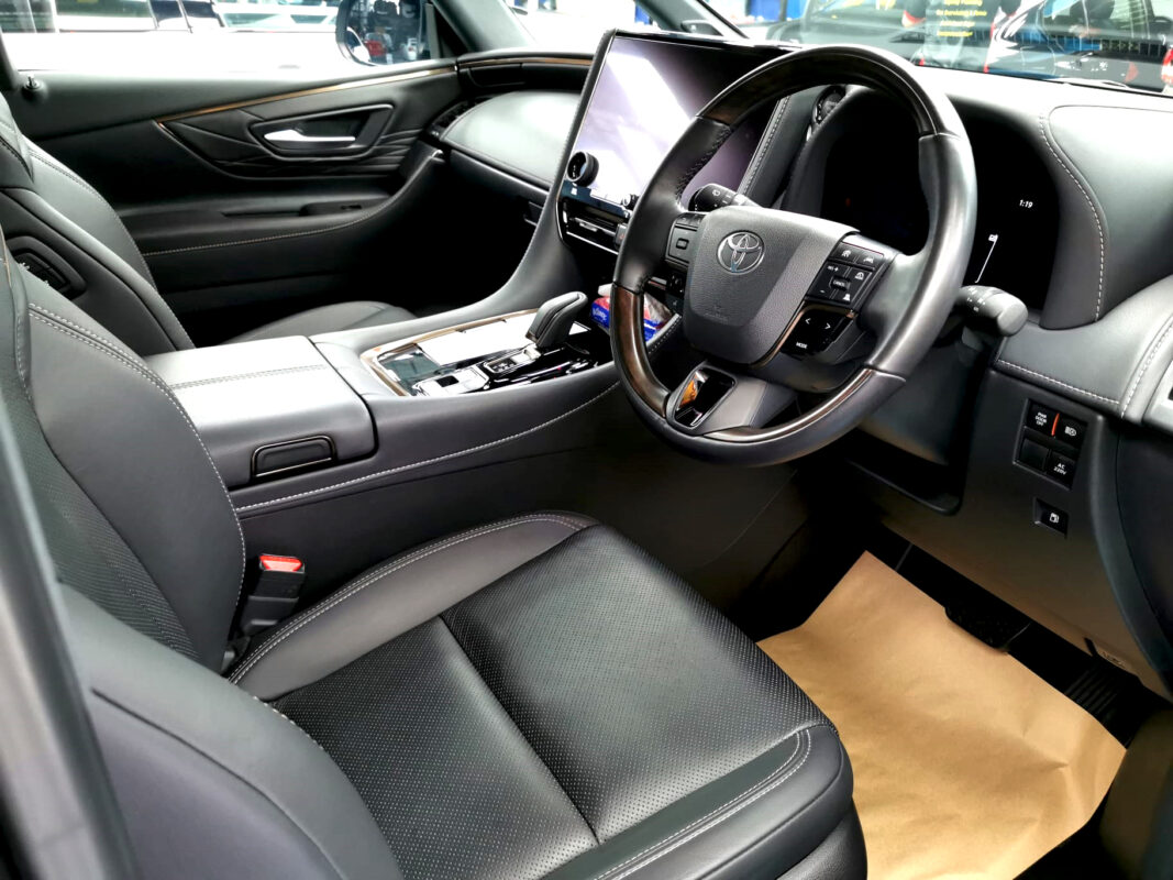 The Toyota Vellfire parked in the workshop, freshly coated.