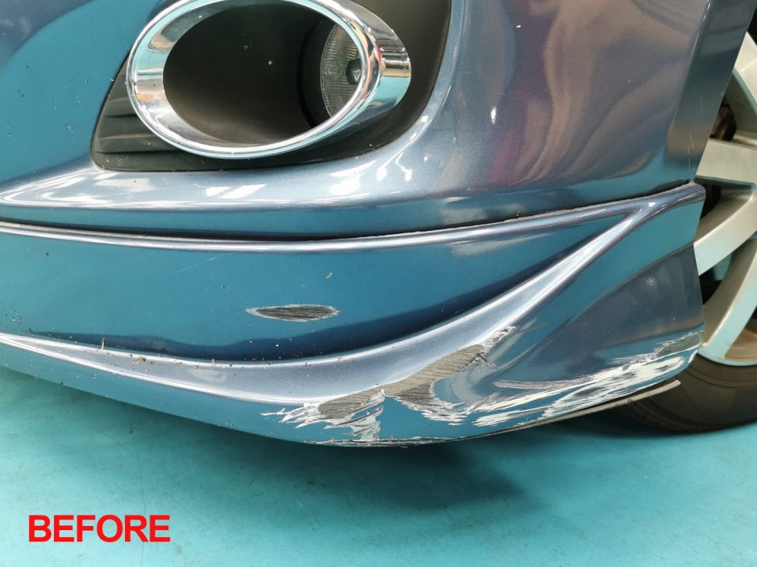 The Toyota Vios after the full respray.