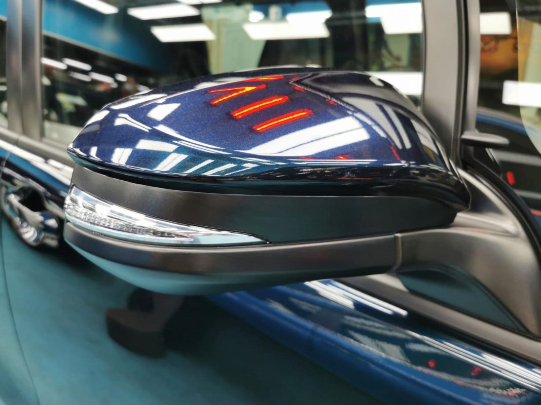 Side panel of the Toyota Voxy with the titanium finish locked in.