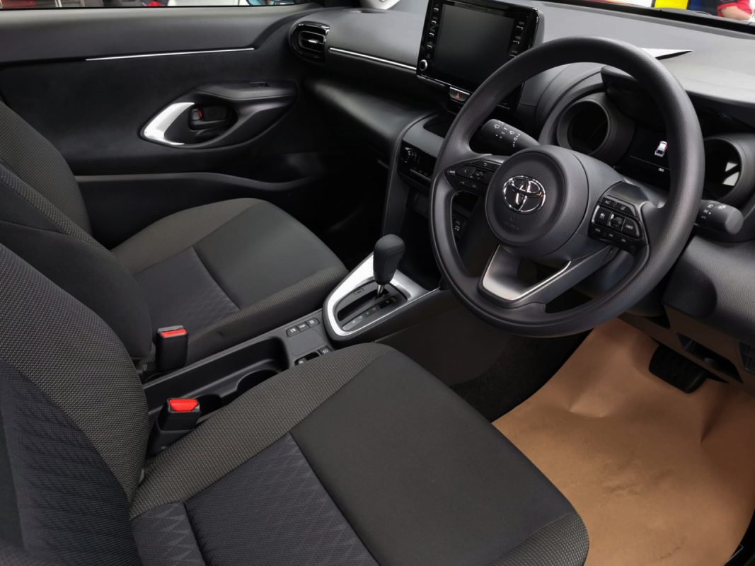 The Toyota Yaris parked at AMK AutoPoint, freshly coated.
