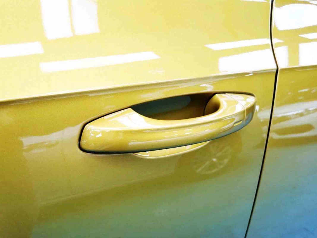 Front three-quarter view of the Volkswagen Arteon after coating.