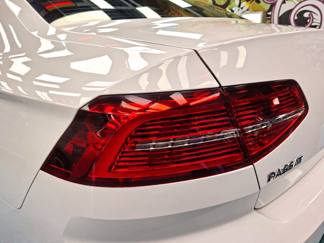 The Volkswagen Passat, glossy and protected.