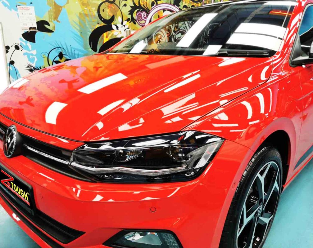 The Volkswagen Polo from a side angle after the titanium coating.