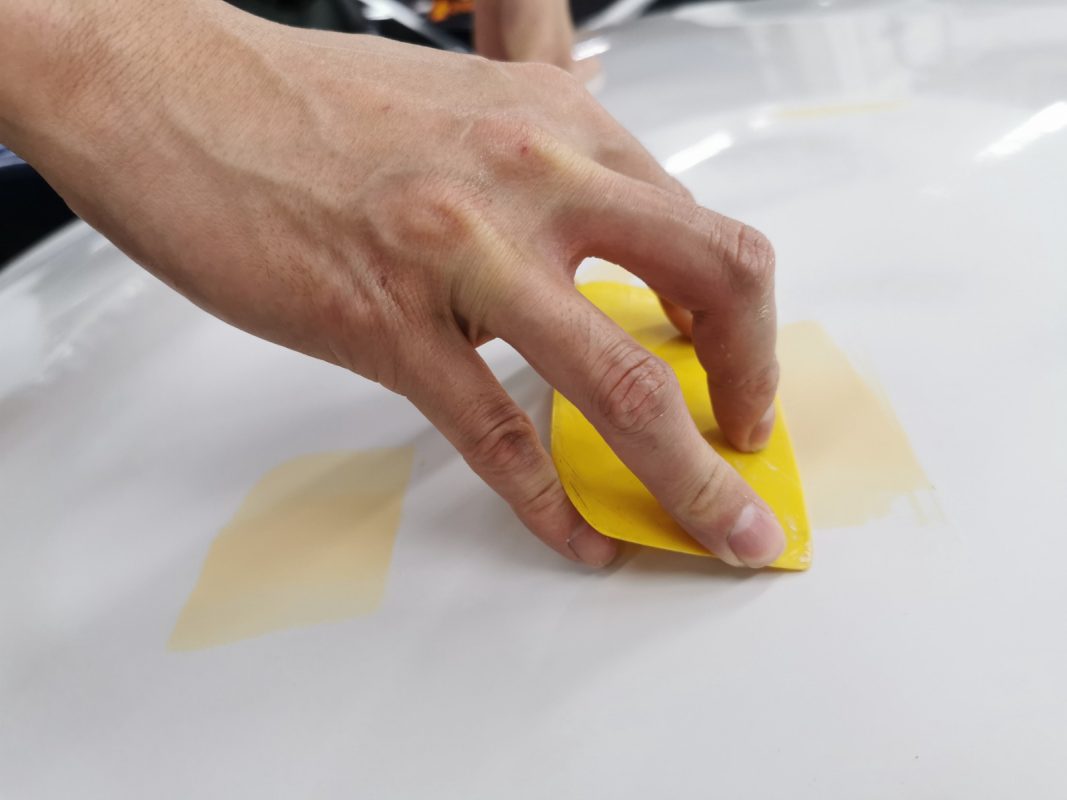 Patched panels on the Scirocco ready to be sanded.