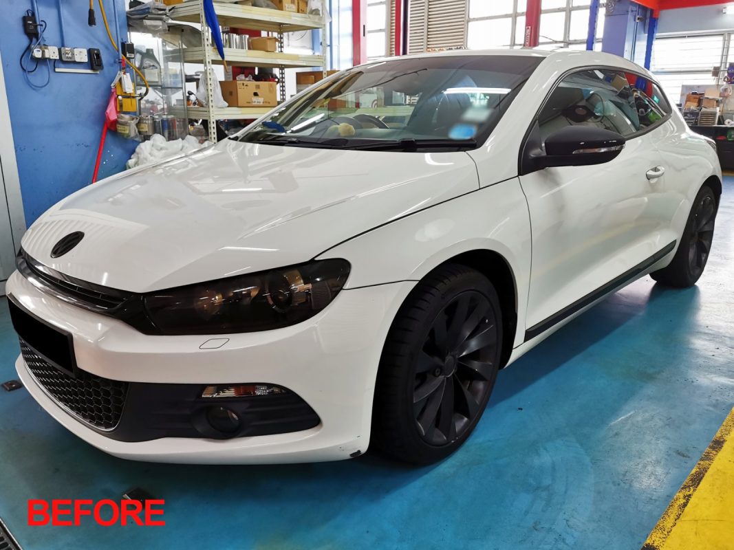 The Volkswagen Scirocco after the full respray.