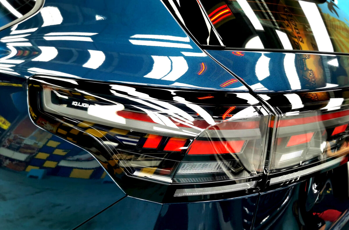 Front three-quarter view of the Volkswagen Tiguan after coating.