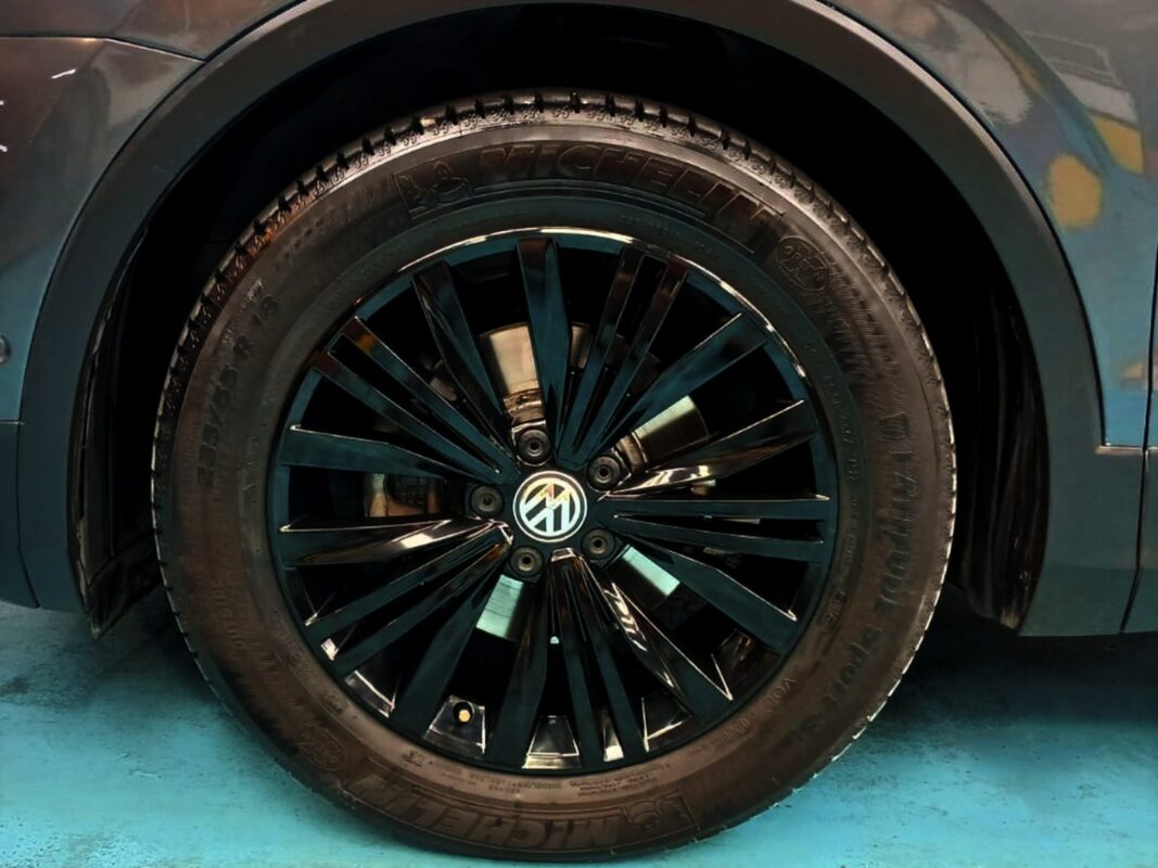 Before: the Volkswagen Tiguan's paintwork at the start of the job.