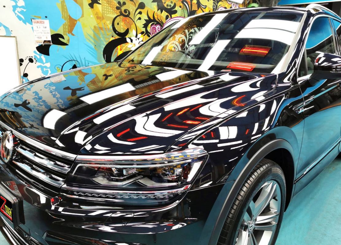 The Volkswagen Tiguan from a side angle after the titanium coating.