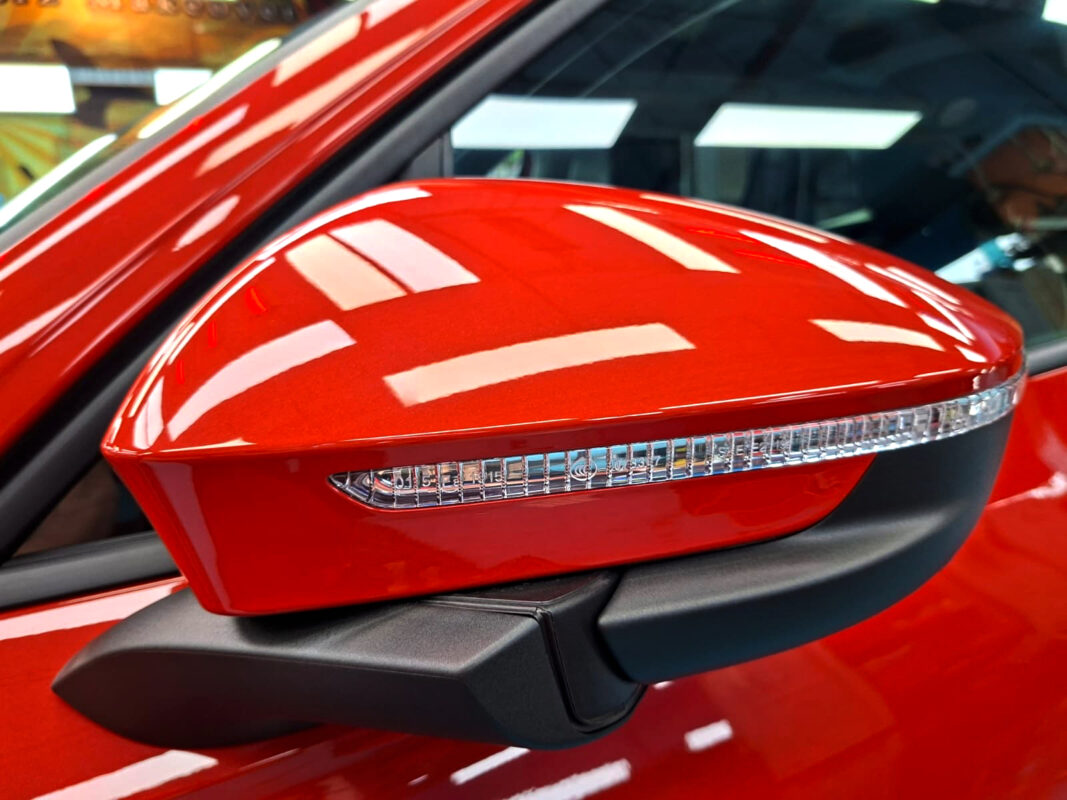 Detailed exterior of the Volkswagen Tiguan.