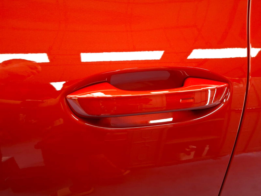 The coated paintwork of the Volkswagen Tiguan, clean and sharp.