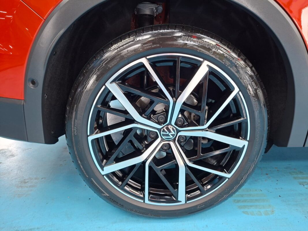 The Volkswagen Tiguan with its fresh, coated finish.