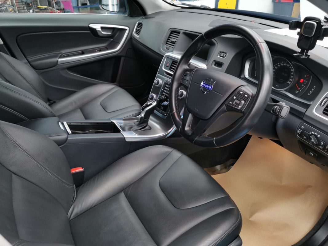 A finished detail of the resprayed Volvo S60.