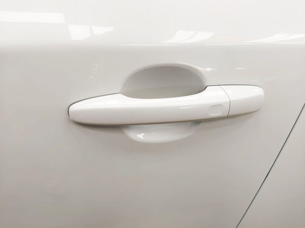 Front three-quarter view of the Volvo S60 after coating.