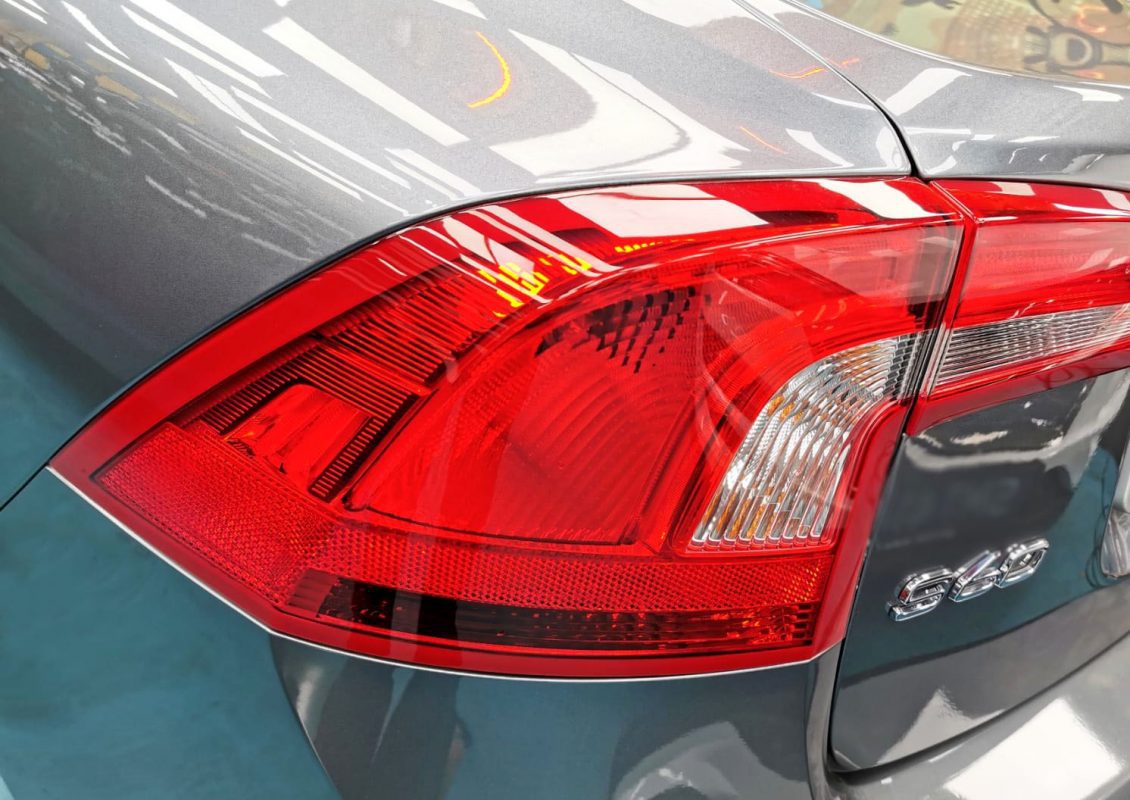 Front three-quarter view of the Volvo S60 after coating.