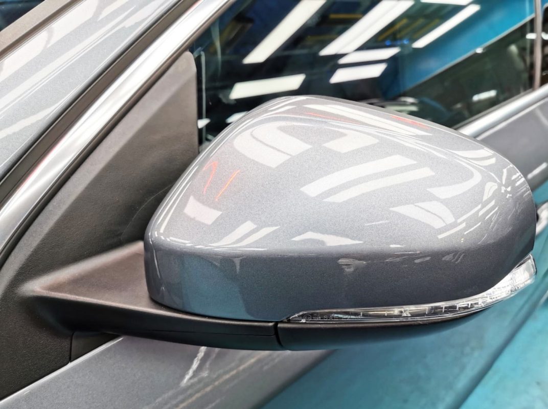 Rear quarter of the Volvo S60, glossy and protected.
