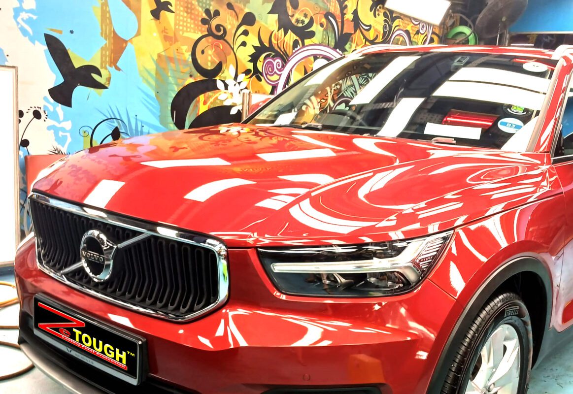 Side angle of the Volvo XC40 after the titanium coating.