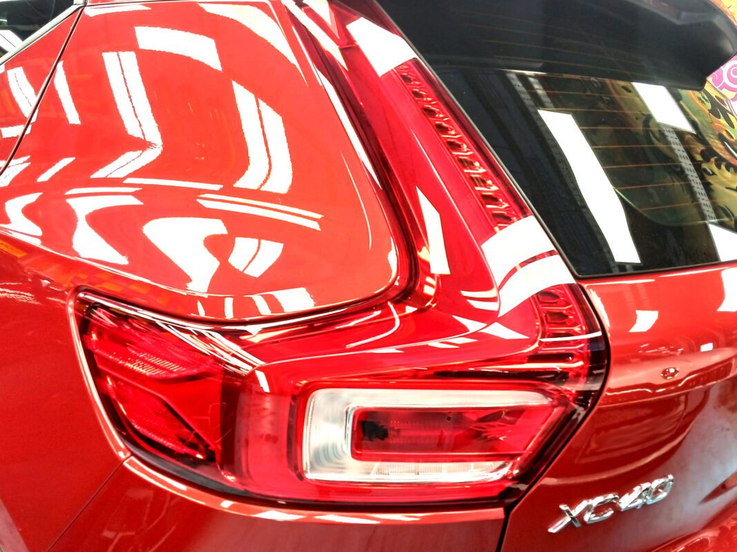 Rear quarter of the Volvo XC40, glossy and protected.