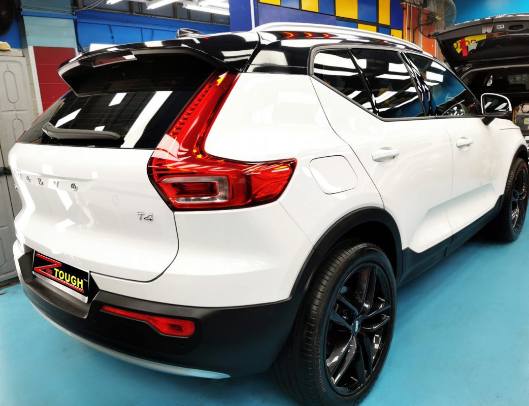 Rear view of the Volvo XC40, glossy and protected.