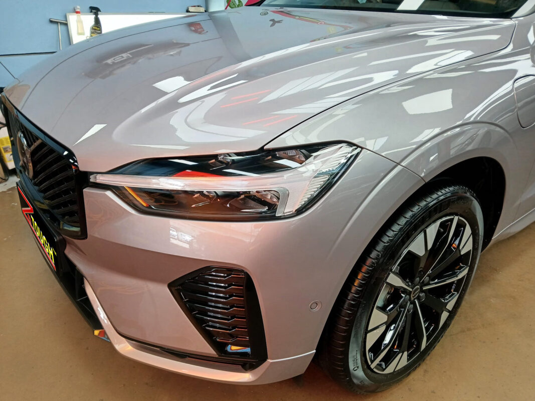 The Volvo XC60 from a side angle after the titanium coating.