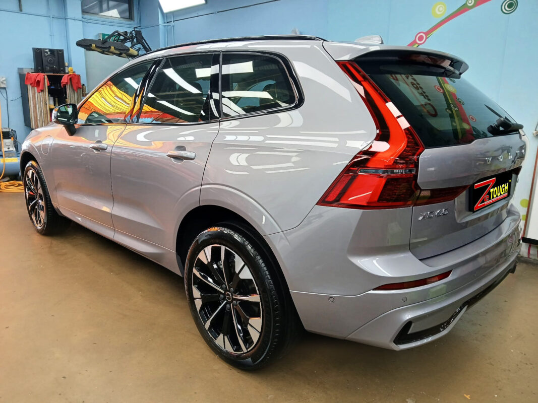 Rear quarter of the Volvo XC60, glossy and protected.