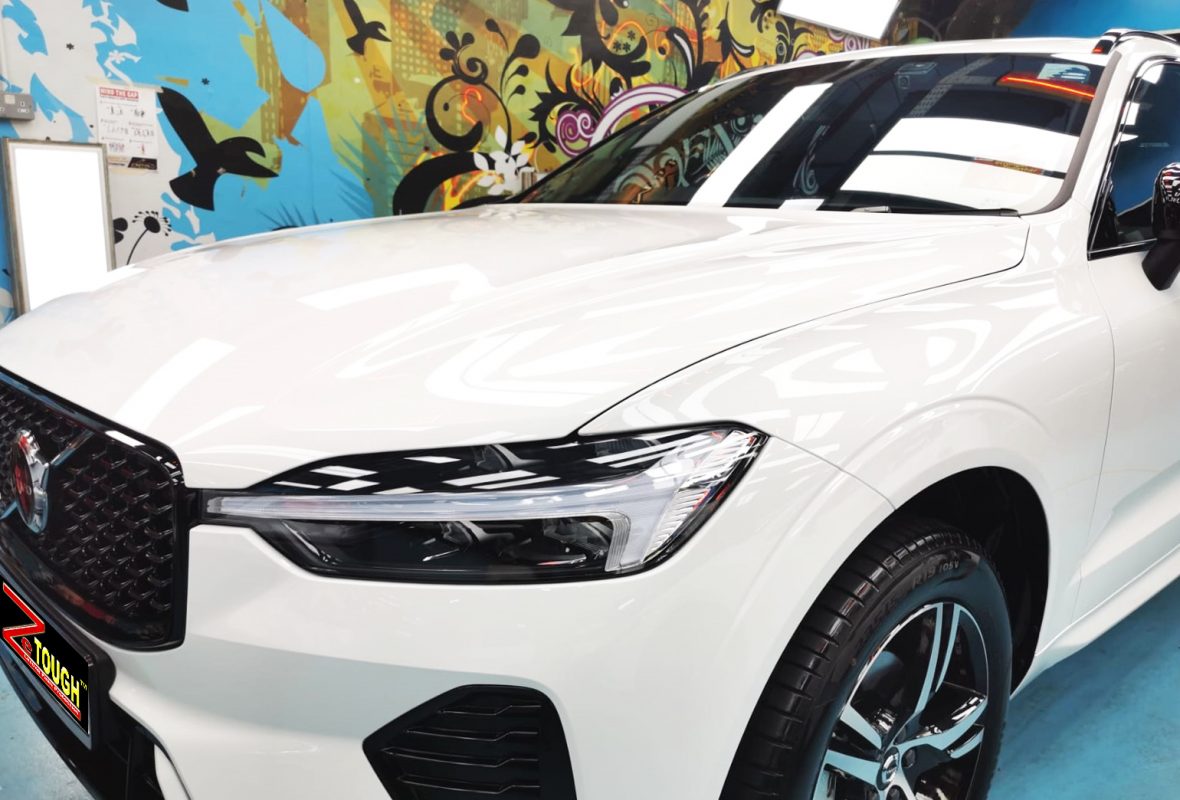 The Volvo XC60 from a side angle after the titanium coating.