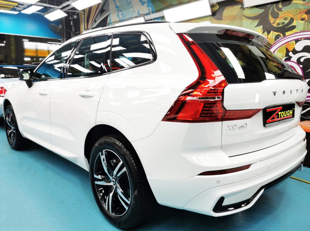 Rear view of the Volvo XC60, glossy and protected.