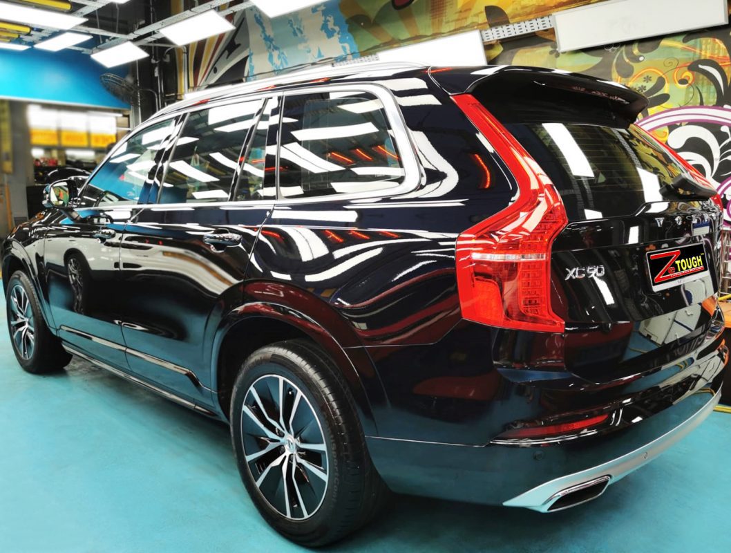 Rear view of the Volvo XC90, glossy and protected.