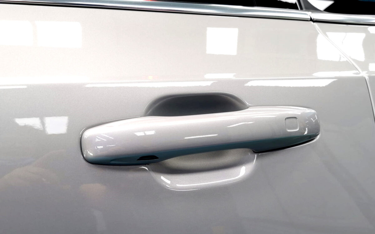 Rear quarter of the Volvo XC90, glossy and protected.