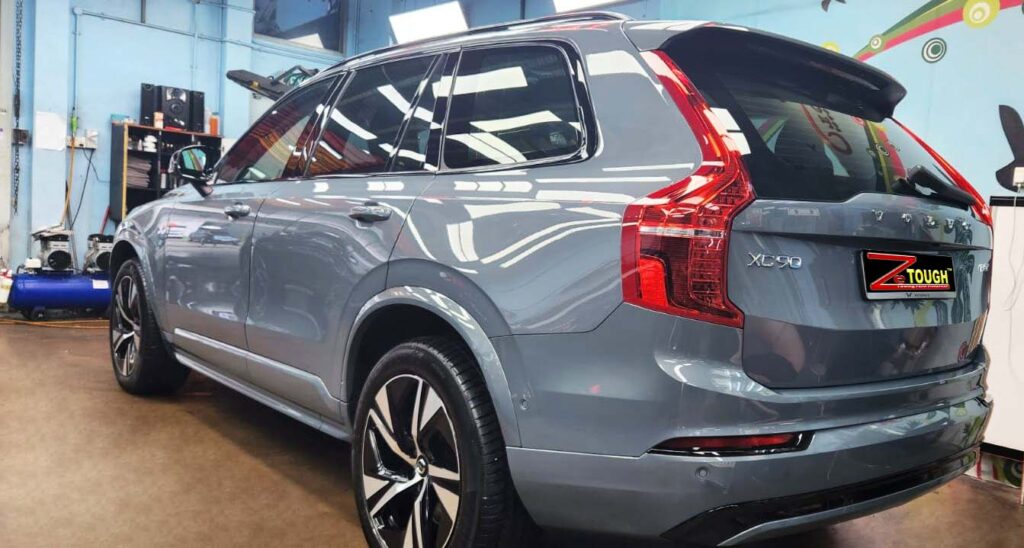 Rear quarter of the Volvo XC90, glossy and protected.