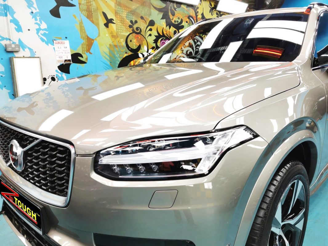 The Volvo XC90 from a side angle after the titanium coating.