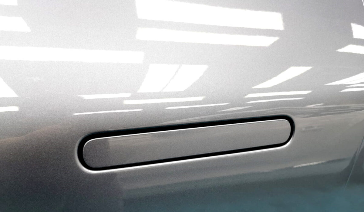Rear quarter of the XPeng G6, glossy and protected.