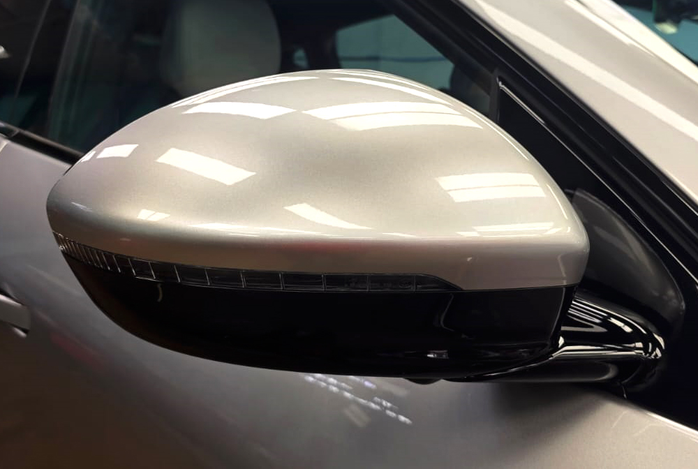 Rear three-quarter view of the XPeng G6 with the coating sealed.