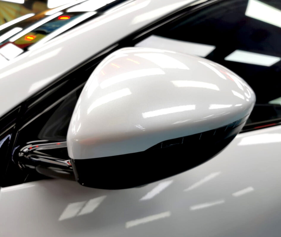 The XPENG G6's protected, high-gloss finish.