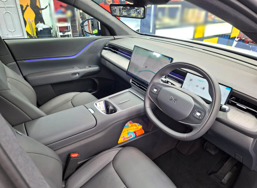 The XPENG G6's protected, high-gloss finish.