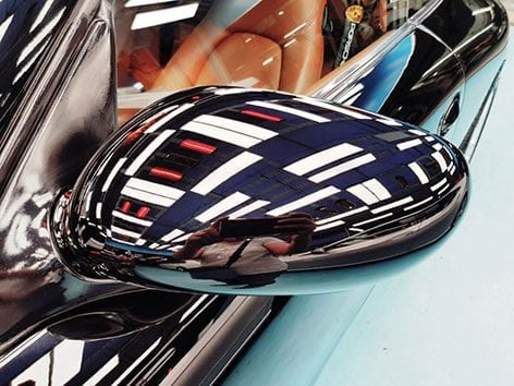 Porsche with ZeTough Ceramic Coated Mirror