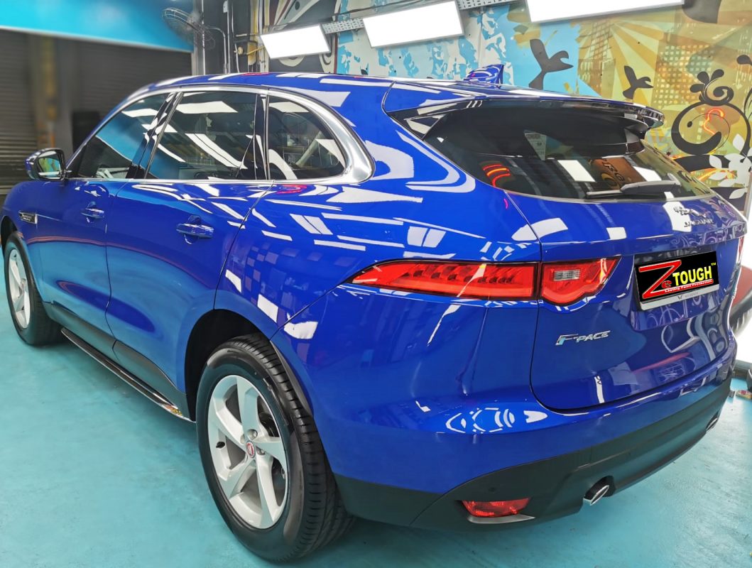 Glamorous Blue Jaguar F-Pace Ready for Paint Protection