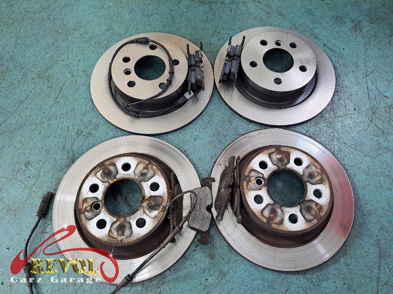 Our BMW Specialist specialist found worn brake pad and rotor and replaced them.