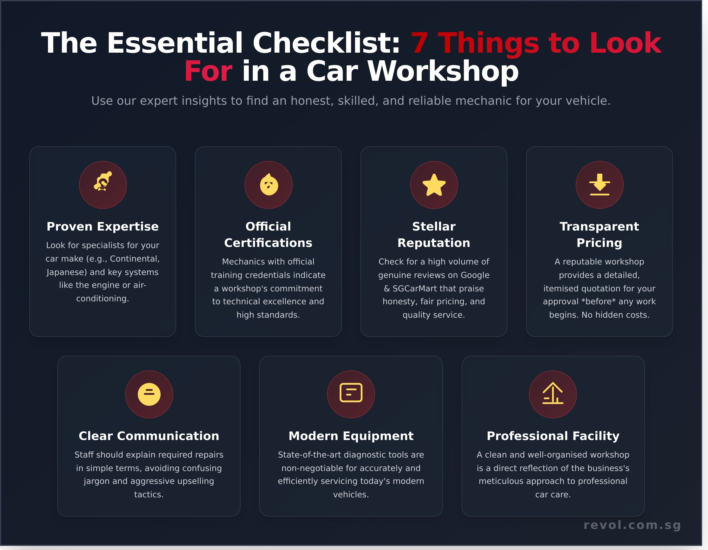 Car Workshop Woodlands: Your Checklist for Finding a Trusted Mechanic - Infographic