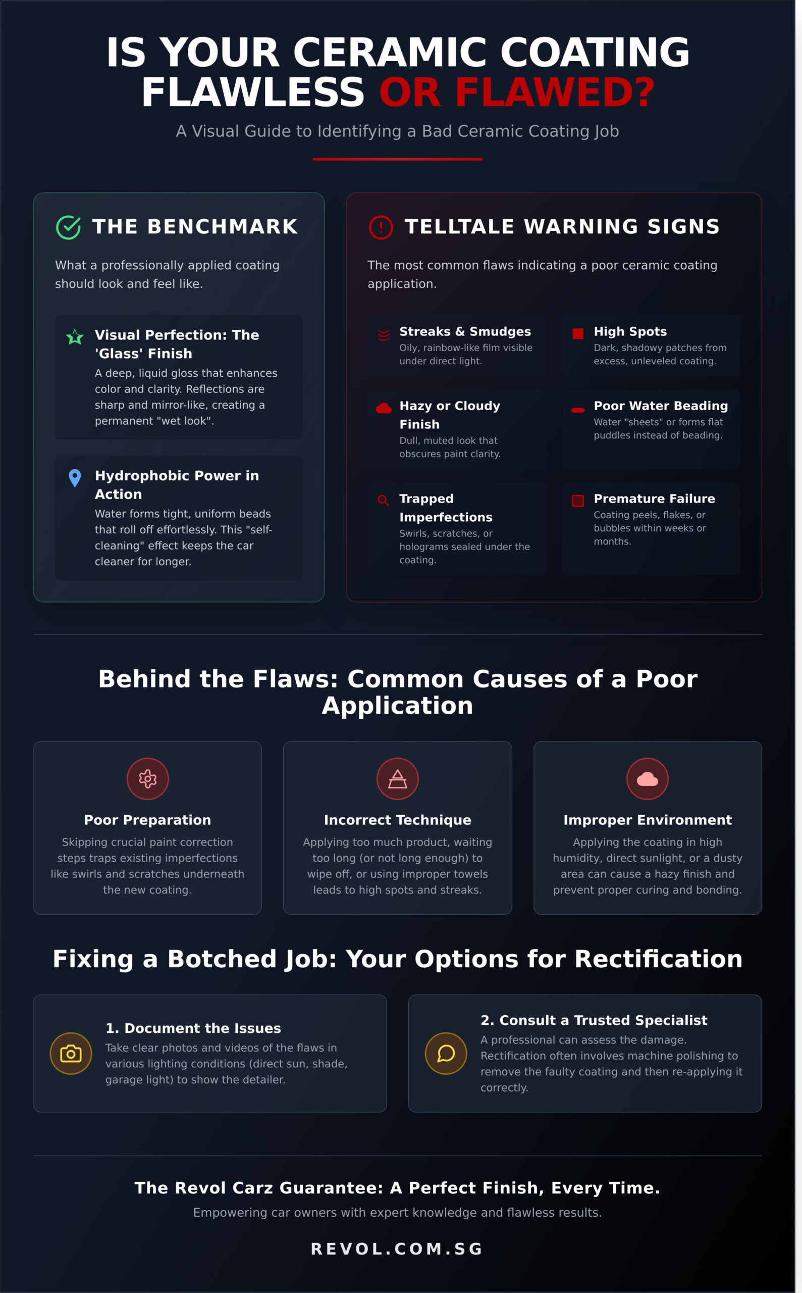 Signs of a Bad Ceramic Coating Job: A 2026 Singapore Guide - Infographic